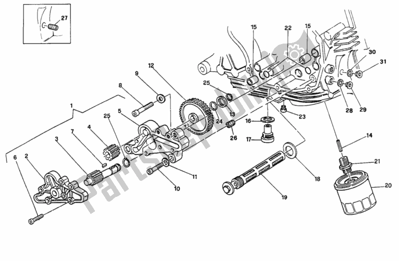 Toutes les pièces pour le Pompe à Huile - Filtre du Ducati Supersport 600 SS 1994